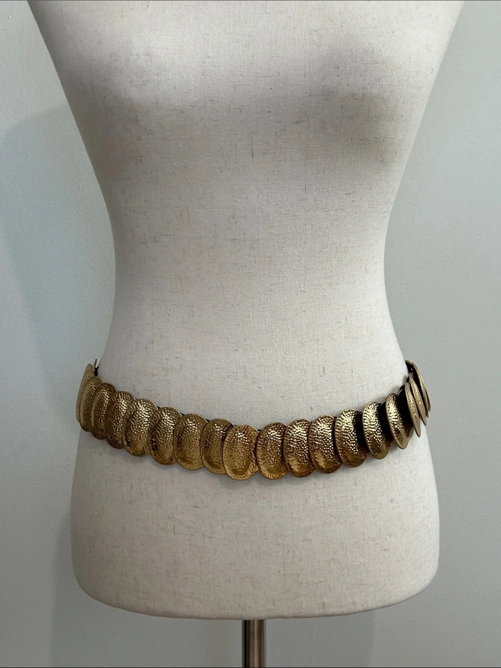 Vintage Hammered Gold Medallion Belt